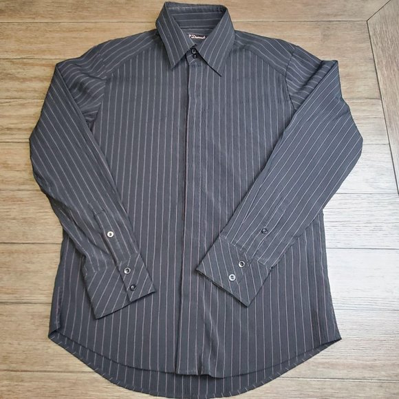 7 Diamond button up long sleeve shirt size M - Picture 2 of 8